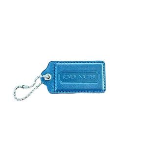 Authentic Coach Black Leather Tag Keychain/Bag Charm - NWOT